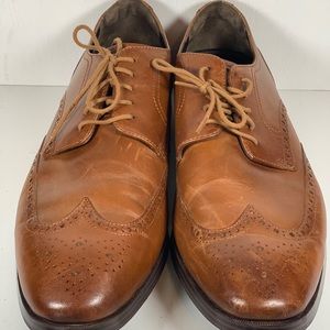 Cole Hann brown leather Oxford style dress shoe.